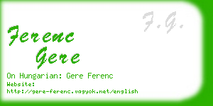 ferenc gere business card